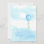 オベビーユーカリプトゥスブルーバルーンベビーシャワー 招待状 (裏面)