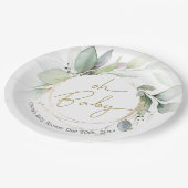 オベビーユーカリ赤ちゃんシャワーパーティープレート ペーパープレート (アングル)