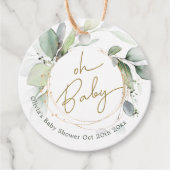 オベビーユーカリ赤ちゃんシャワーメッセージカード フェイバータグ (正面)