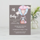 オベビーラクーンと熱気球ベビーシャワー 招待状 (スタンド正面)