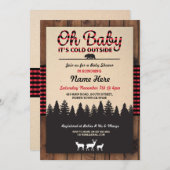 オベビーランバージャックレッドベビーシャワーボーイ招待状 招待状 (正面/裏面)