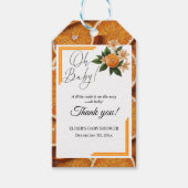 オベビーリトルかわいこちゃんオレンジ柑橘系ベビーシャワー ギフトタグ (正面)