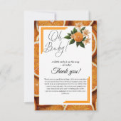 オベビーリトルかわいこちゃんオレンジ柑橘系ベビーシャワー サンキューカード (正面)