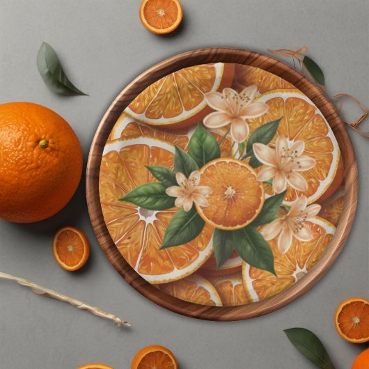 オベビーリトルかわいこちゃんオレンジ柑橘系ベビーシャワー ペーパープレート