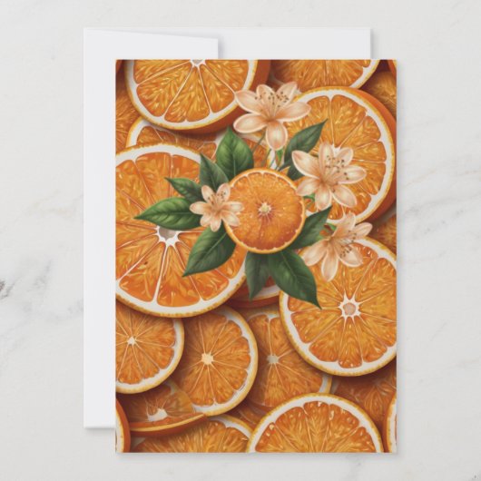 オベビーリトルかわいこちゃんオレンジ柑橘系ベビーシャワー 招待状 (裏面)