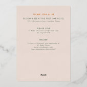 オベビーリトルかわいこちゃん金ゴールドベビーシャワー 箔招待状 (裏面)