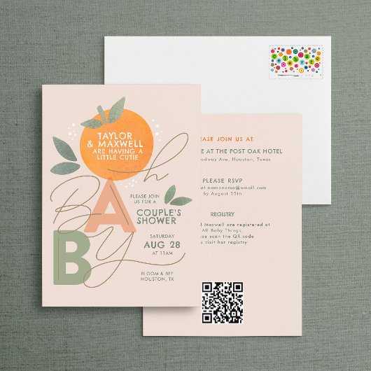 オベビーリトルカイトベビーシャワー招待状 招待状