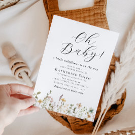 オベビーリトルワイルドフラワーベビーシャワー招待状 招待状