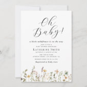 オベビーリトルワイルドフラワーベビーシャワー招待状 招待状 (正面)