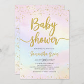 オベビーレインボーベビーシャワー 招待状 (正面/裏面)