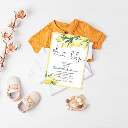 オベビーレモンベビーシャワー招待状 招待状