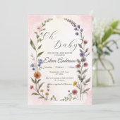 オベビーワイルドフラワーベビーシャワー招待状 招待状 (スタンド正面)