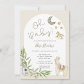 オベビーヴィンテージおもちゃ男女兼用赤ちゃんシャワー 招待状 (正面)