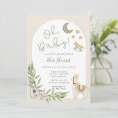 オベビーヴィンテージおもちゃ男女兼用赤ちゃんシャワー 招待状 (スタンド正面)