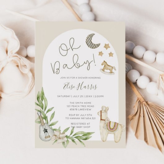 オベビーヴィンテージおもちゃ男女兼用赤ちゃんシャワー 招待状