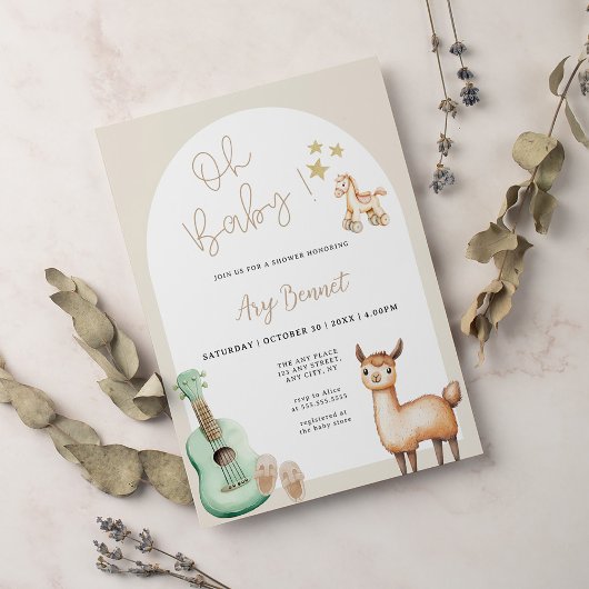 オベビーヴィンテージおもちゃ男女兼用赤ちゃんシャワー 招待状