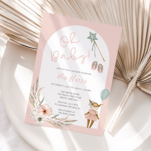 オベビーヴィンテージおもちゃ赤ちゃんシャワー 招待状