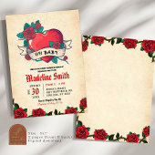 オベビーヴィンテージタトゥーハート赤ちゃんシャワー 招待状