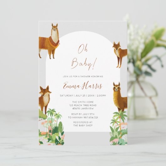 オベビーヴィンテージデザートラマコユテベビーシャワー 招待状 (スタンド正面)