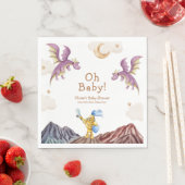 オベビー中世おとぎ話ドラゴンボーイベビーシャワー スタンダードランチョンナプキン (インサイチュ)