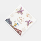 オベビー中世おとぎ話ドラゴンボーイベビーシャワー スタンダードランチョンナプキン (角)