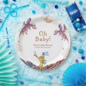 オベビー中世おとぎ話ドラゴンボーイベビーシャワー ペーパープレート (パーティー)