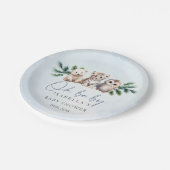 オベビー冬の森の動物の赤ちゃんシャワー ペーパープレート (アングル)