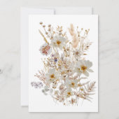 オベビー冬の開花野草素朴な赤ちゃんシャワー 招待状 (裏面)