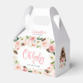オベビー冬赤面ピンクフローラ赤ちゃんシャワー フェイバーボックス (裏面サイド)