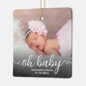 オベビー初めてのクリスマス両面写真 セラミックオーナメント (左)