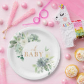 オベビー多肉乳児シャワー紙プレート ペーパープレート (パーティー)