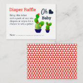 オベビー多肉性サボテンかわいいシャワーおむつラッフル エンクロージャーカード (正面/裏面)