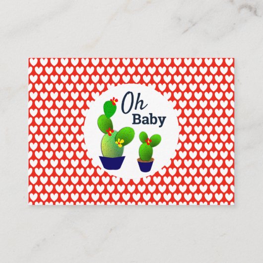 オベビー多肉性サボテンかわいいシャワーディスプレイ エンクロージャーカード (裏面)