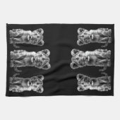 オベビー大きな猫グレークブブラック キッチンタオル (横)