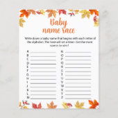 オベビー少しカボチャベビー名レースゲームシート (正面)