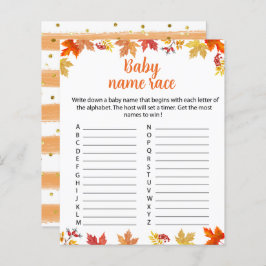 オベビー少しカボチャベビー名レースゲームシート