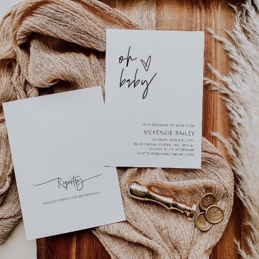 オベビー招待状ベビーシャワーパーティー招待状G400 サンキューカード