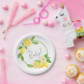 オベビー柑橘類フローラリースベビーシャワー ペーパープレート (パーティー)