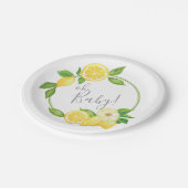 オベビー柑橘類フローラリースベビーシャワー ペーパープレート (アングル)