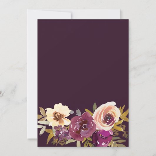 オベビー水彩秋マルーン赤ちゃんシャワー 招待状 (裏面)