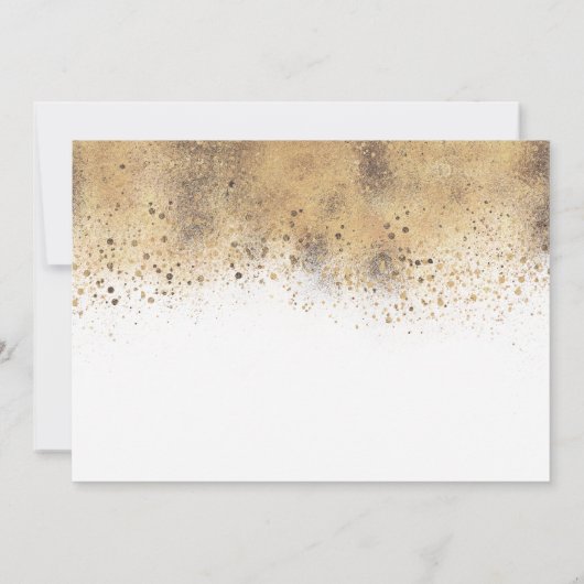 オベビー熱帯緑と金ゴールドベビーシャワー 招待状 (裏面)