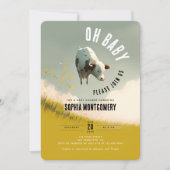 オベビー牛男女兼用赤ちゃんシャワー招待状 招待状 (正面)