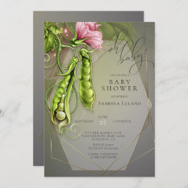 オベビー甘いエンドウ豆のポッド赤ちゃんシャワー 招待状
