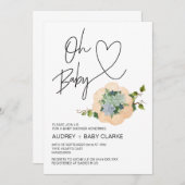 オベビー男女兼用シャワーサンクスギビング秋 招待状 (正面/裏面)