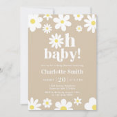 オベビー男女兼用デイジーベイビーシャワー 招待状 (正面)