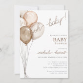 オベビー男女兼用バルーンベイビーシャワー 招待状 (正面)