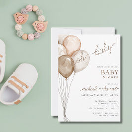 オベビー男女兼用バルーンベイビーシャワー 招待状