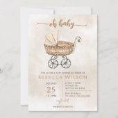 オベビー男女兼用プラムボホベイビーシャワー 招待状 (正面)