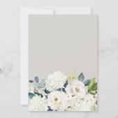 オベビー男女兼用ホワイトフローラ赤ちゃんシャワー 招待状 (裏面)