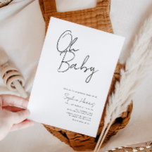 オベビー白黒ミニマリスト赤ちゃんシャワー